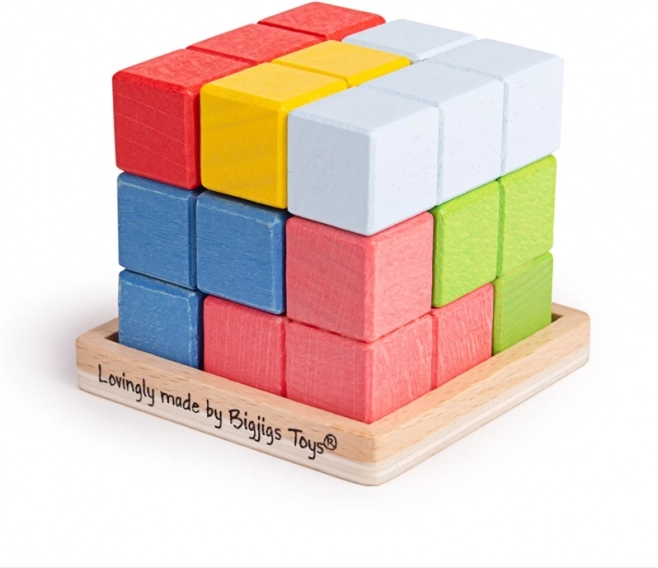 Bigjigs Toys dřevěná skládací kostka
