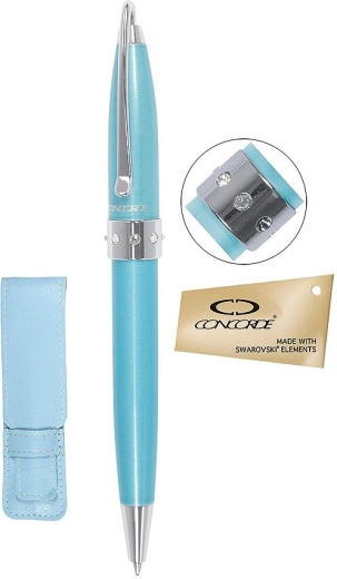 Kuličkové pero CONCORDE Lady s krystaly Swarovski, modré