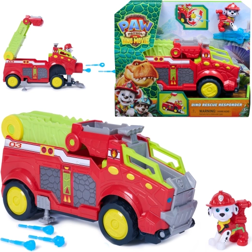 Psi Patrol Dino Rescue responder – hasičské vozidlo Marshalla s figurkou a střelami (25 cm)