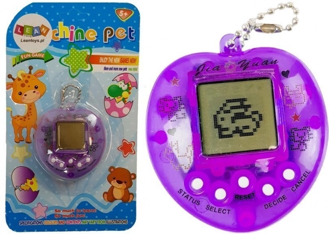 Elektronická hra Tamagotchi fialová s krátkým řetízkem