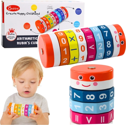 Edukativní matematický válec pro děti – otočná číselná skládačka