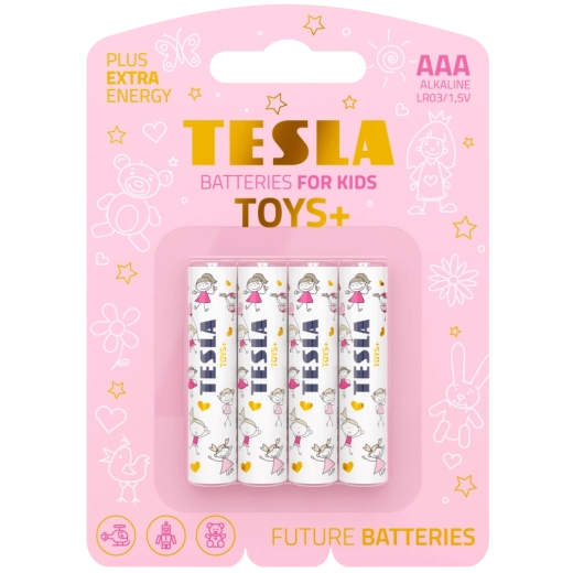 Alkalické baterie AAA TESLA Toys+ Girl, 4 ks