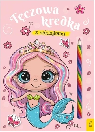 Omalovánky Mořská víla s duhovou pastelkou