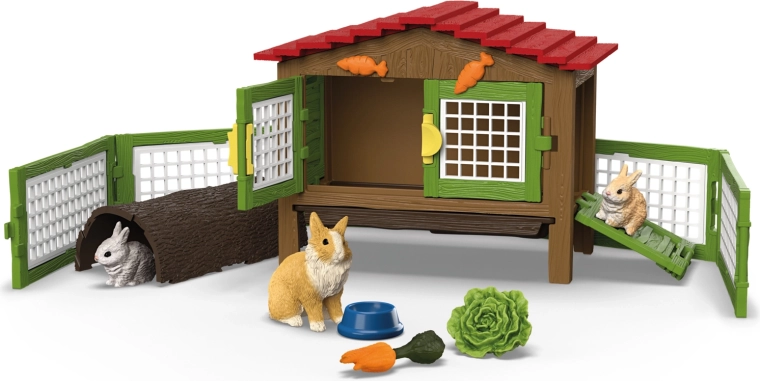 Schleich FARM WORLD králíkárna se zakrslými lvíčky
