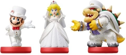 Amiibo figurky Super Mario – svatební set Mario, Peach a Bowser (3 ks)
