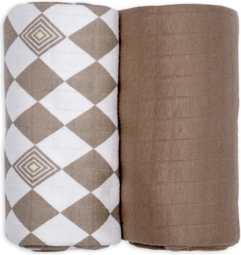Lodger swaddler solid matcha buffalo, 2 ks 110 × 110 cm