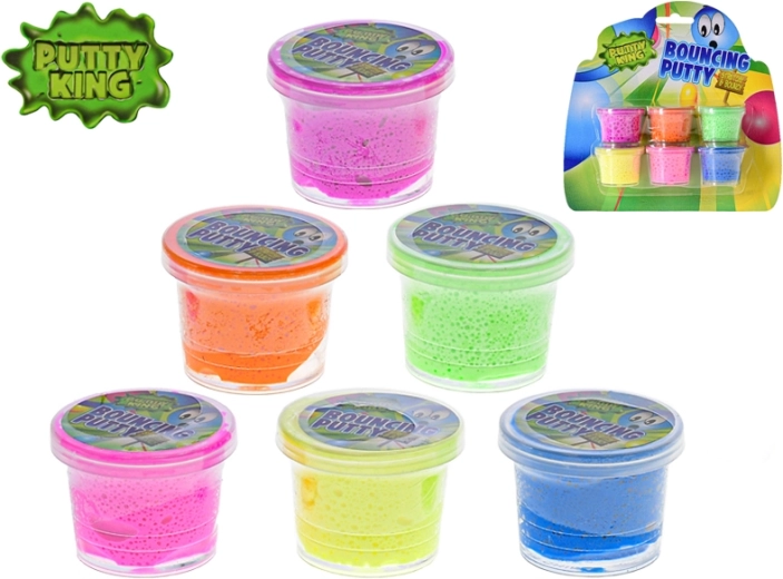Putty King skákající modelína – sada 6 barev