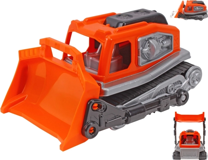 Oranžový plastový buldozer pro děti 31 cm