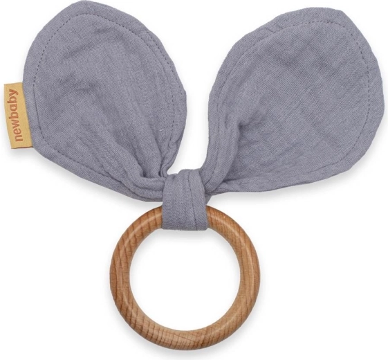 Kousátko s mušelínovou plenou New Baby Ears šedé