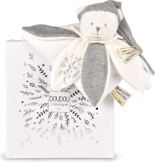 Dárková sada Plyšový muchláček Medvídek s čepičkou šedý