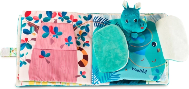 Textilní knížka Lilliputiens nosorožec Marius hledá tatínka