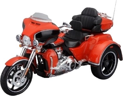 Kovový model motocyklu HARLEY-DAVIDSON 2021 CVO Tri Glide 1:12, oranžový