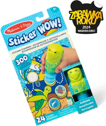 Sticker Wow - Knížka a razítko s nálepkami - Mořská želva