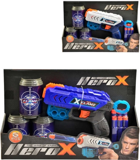 Pěnová pistole Hero-X s přísavnými náboji a terči