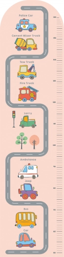 Dětský pěnový metr na zeď Auta