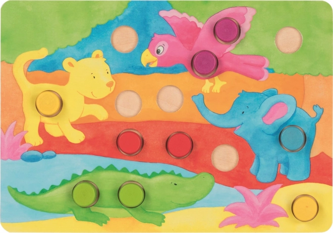 Vkládací hra s kostkou Barvy GOKI