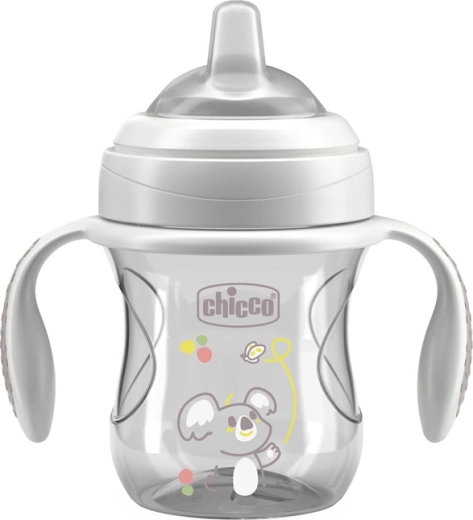 Chicco učicí hrneček Transition s držadly šedý 200 ml 4m+