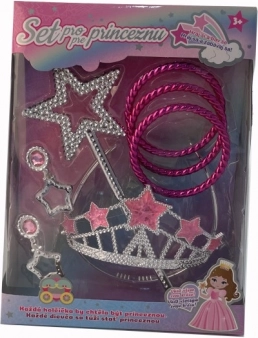 Princeznovský set pro děti s korunkou, náušnicemi a náramky