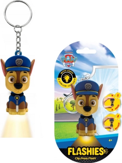 Klíčenka Tlapková patrola Chase s LED svítilnou