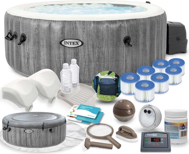 Nafukovací vířivka s hydromasáží pro 4 osoby INTEX, set 196 × 71 cm