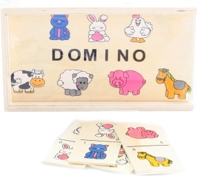 Dřevěné domino se zvířátky