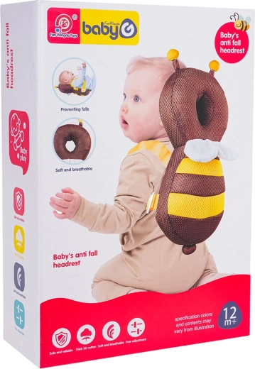 Dětský ochranný polštářek na hlavu v designu včelky