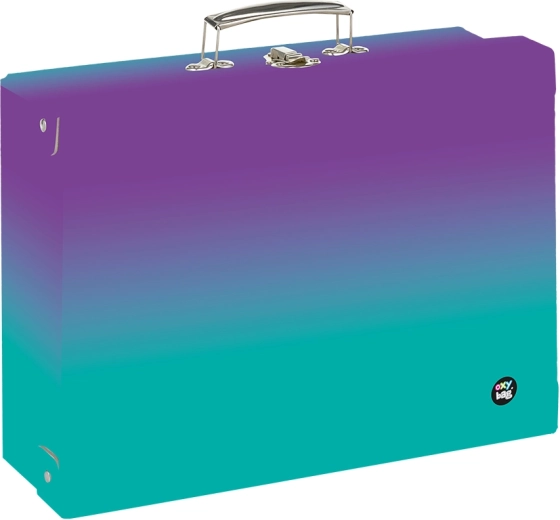 Hranatý laminovaný kufřík A4 OXY Ombre Purple-Blue