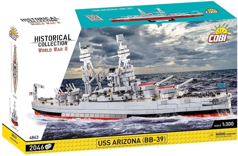 Stavebnice COBI USS Arizona BB-39 – bitevní loď 1:300 (2046 dílků)