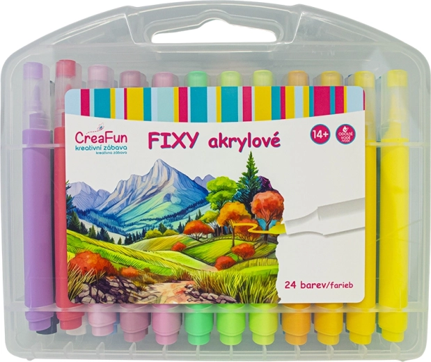 CreaFun akrylové fixy – sada 24 barev