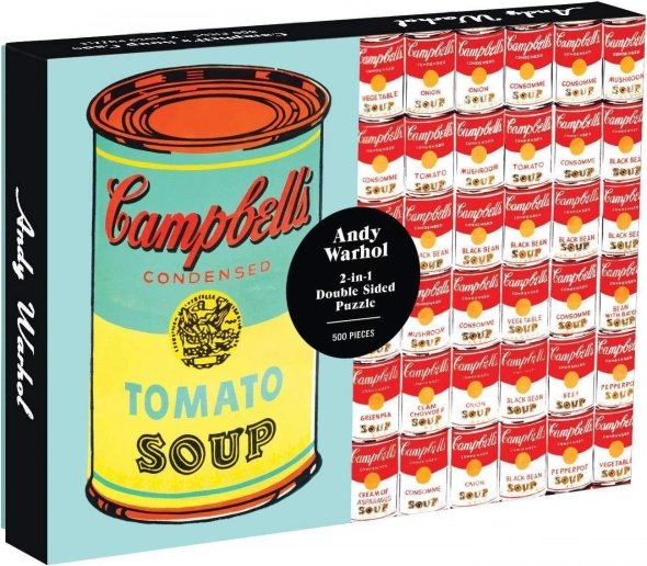 Oboustranné puzzle Andy Warhol Campbell's Soup 500 dílků