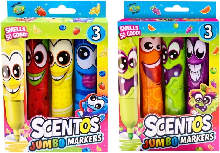 Voňavé fixy Scentos Jumbo Funny Face 3 ks