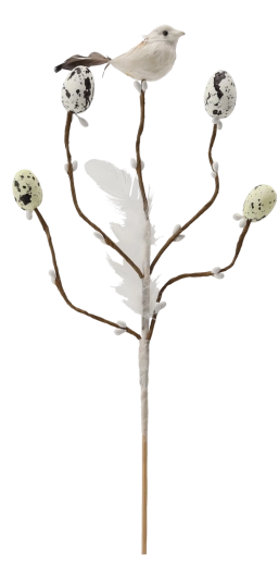 Realistické detaily s ptáčkem a vajíčky