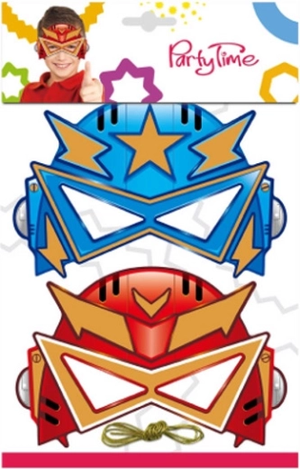 Třpytivá papírová maska robot na gumičce