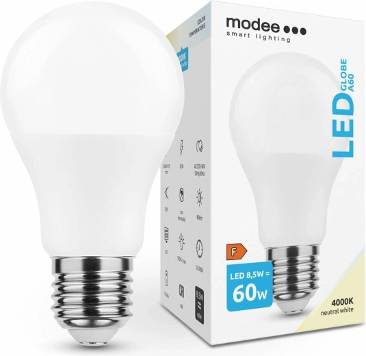 LED žárovka A60 8,5 W E27 806 lm neutrální bílá MODEE