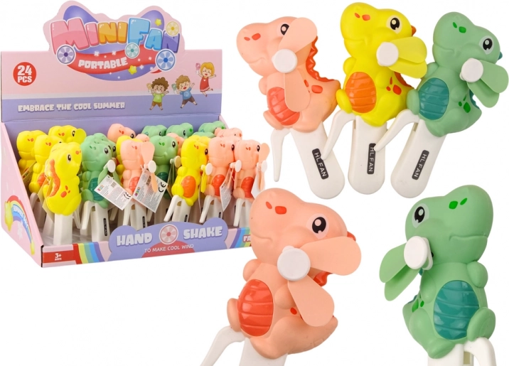 Ruční mini větráček ve tvaru dinosaura pro děti, 3 barvy