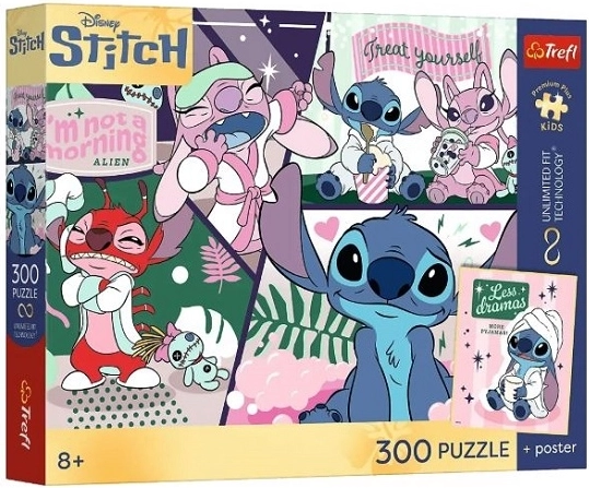 Dětské puzzle PremPlus Kids Stitch kosmický duet 300 dílků