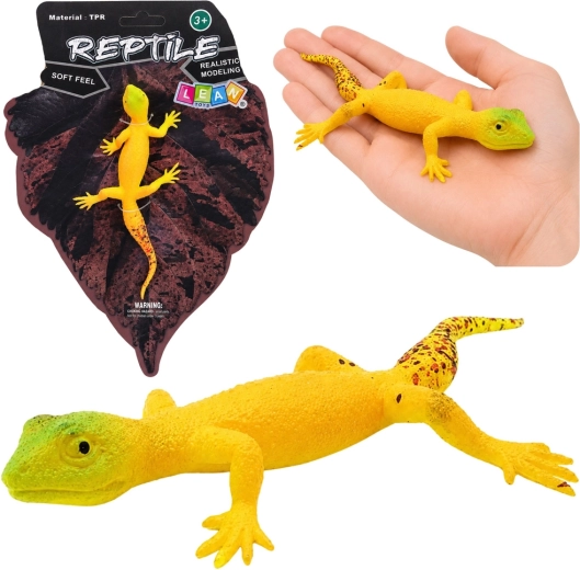 Gumová realistická figurka gekona zlatého 15,5 cm