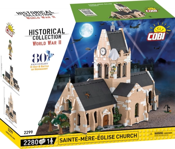 Cihlový kostel Sainte-Mere-Eglise