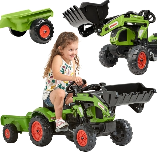 Falk šlapací traktor Claas Arion 410 s nakladačem a přívěsem pro děti 2–5 let