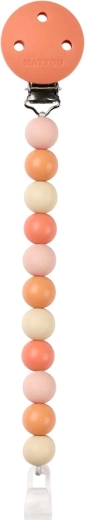 Nattou silikonový klip na dudlík clay/white bez BPA