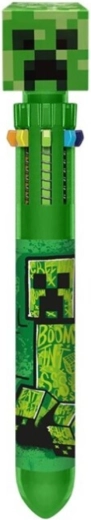 Desetibarevná propiska Minecraft Creeper s 3D topperem - 1 kus