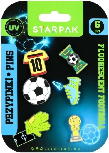 Gumové odznaky Football fluo - 6 kusů