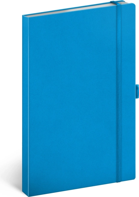 Linkovaný notes modrý 13 × 21 cm s pevnou vazbou a poutkem na tužku