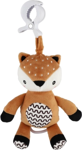 Měkký plyš a kontrastní detaily pro smyslový rozvoj