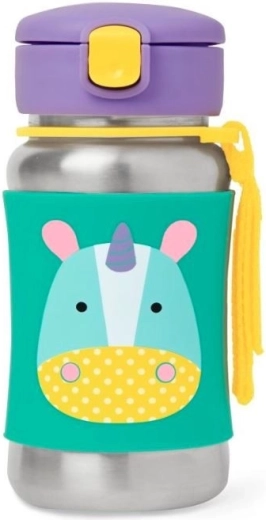 Skip Hop Zoo nerezová láhev s brčkem Narval 350 ml