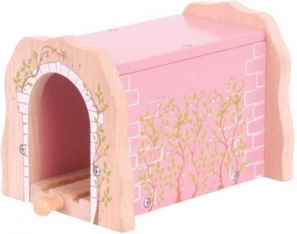 Růžový dřevěný železniční tunel BIGJIGS RAIL