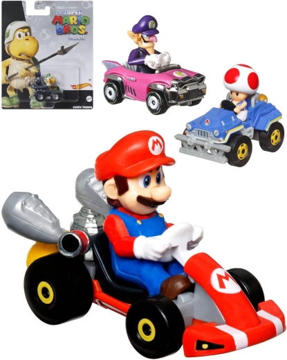 Mattel Hot Wheels Mario Kart kovové autíčko s figurkou - 1 kus