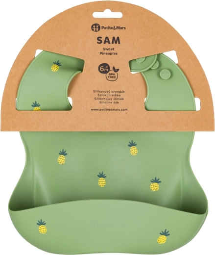 Petite&Mars silikonový bryndák Take&Match Sweet Pineaples 6m+