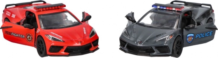 goki kovový model corvette policie/hasici 13 cm