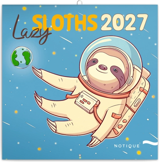 Poznámkový kalendář Pohodoví lenochodi 2027 NOTIQUE 30 × 30 cm